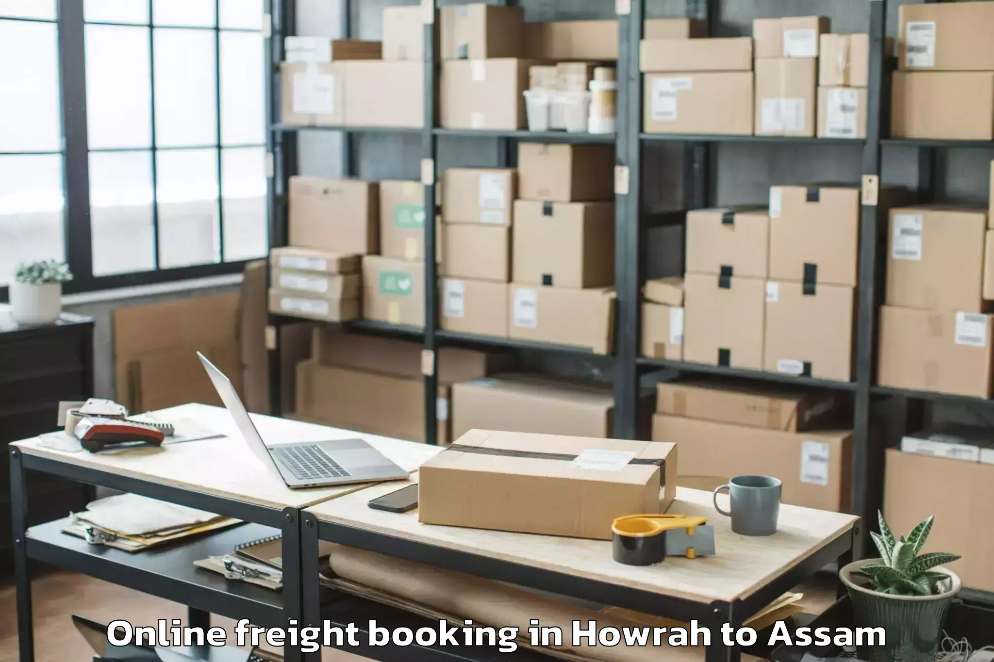 Affordable Howrah to Moranha Online Freight Booking